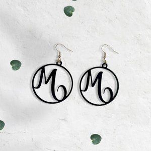 Monogram Letter M Dangling Earrings